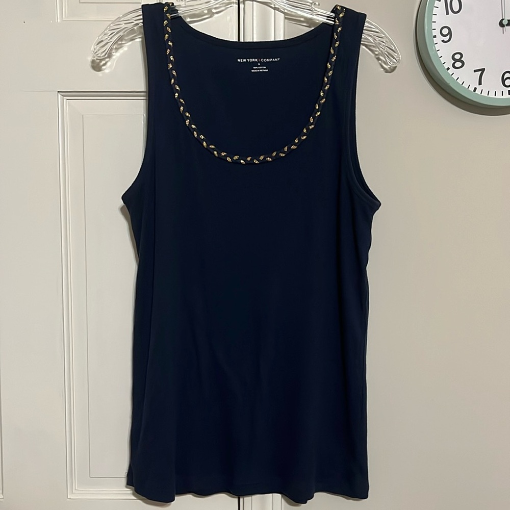 New York & company navy blue tank top